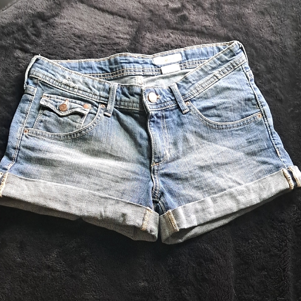 H&M Blue Jean Shorts Distressed Cut-Offs